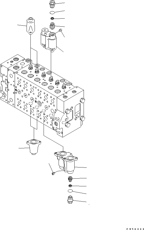 Схема запчастей Komatsu PC450LC-7E0 - ОСНОВН. КЛАПАН (/) ОСНОВН. КОМПОНЕНТЫ И РЕМКОМПЛЕКТЫ