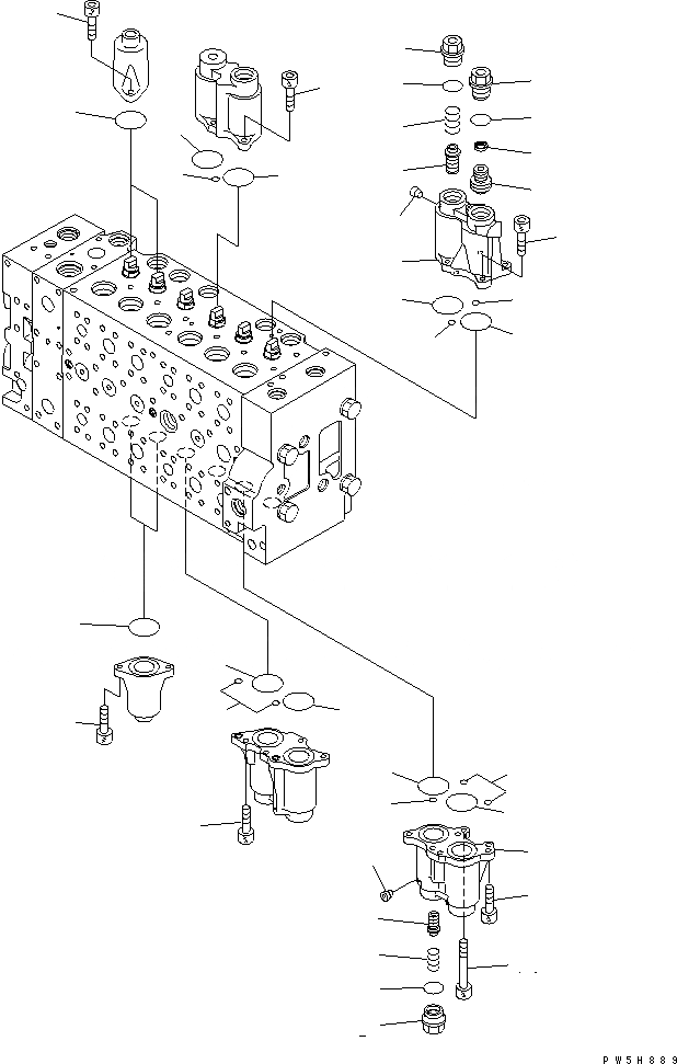 Схема запчастей Komatsu PC450LC-7E0 - ОСНОВН. КЛАПАН (/) ОСНОВН. КОМПОНЕНТЫ И РЕМКОМПЛЕКТЫ