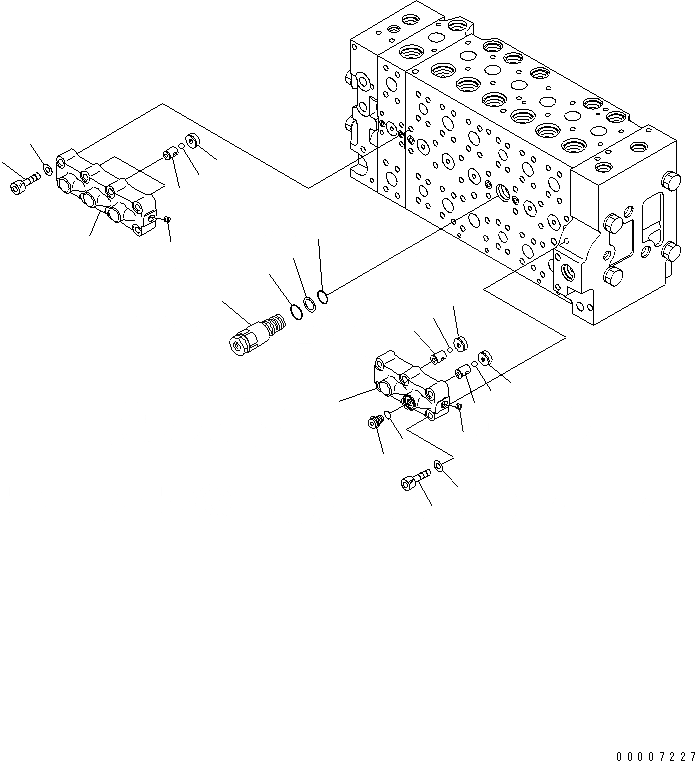 Схема запчастей Komatsu PC450LC-7E0 - ОСНОВН. КЛАПАН (/) ОСНОВН. КОМПОНЕНТЫ И РЕМКОМПЛЕКТЫ