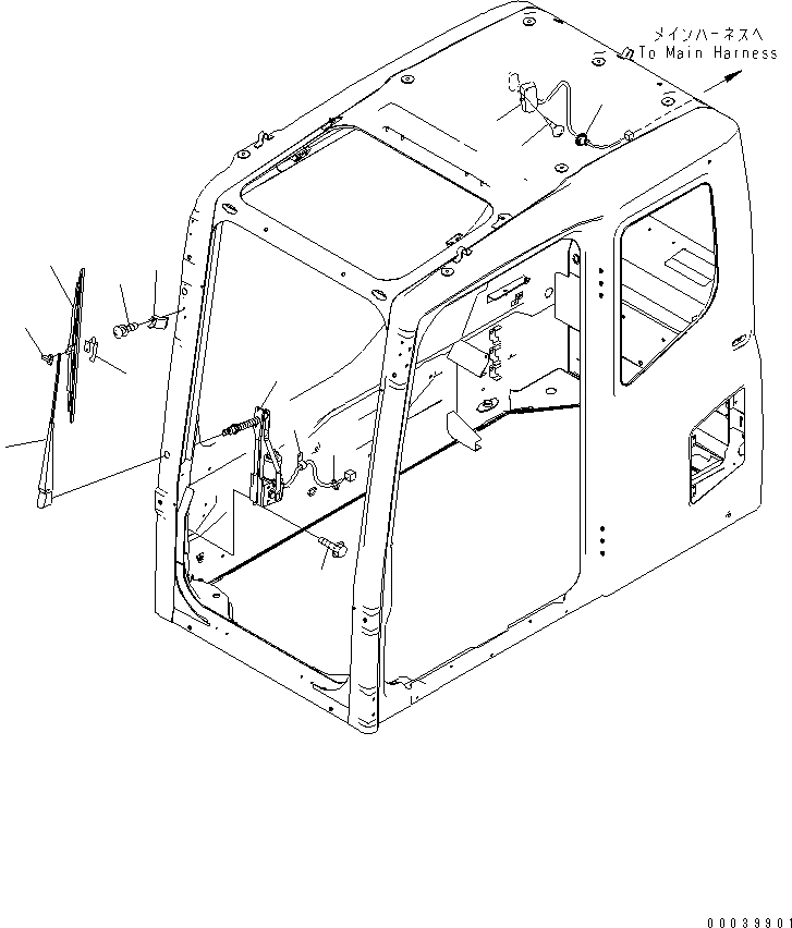 Схема запчастей Komatsu PC450LC-7K-E0 - ОСНОВН. КОНСТРУКЦИЯ (КАБИНА) (ЭЛЕКТР.) (ДВОРНИКИ И ОСВЕЩЕНИЕ) КАБИНА ОПЕРАТОРА И СИСТЕМА УПРАВЛЕНИЯ