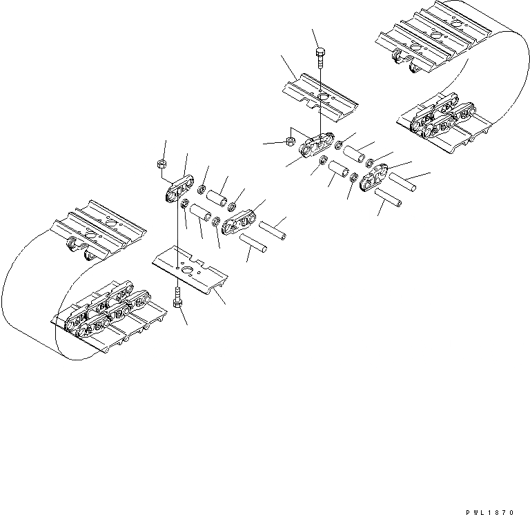 Схема запчастей Komatsu PC450LC-7K-E0 - ГУСЕНИЦЫ (ДВОЙН. ГРУНТОЗАЦЕП С ОТВЕРСТИЯМИ) (MM ШИР.) (PCLC) ХОДОВАЯ