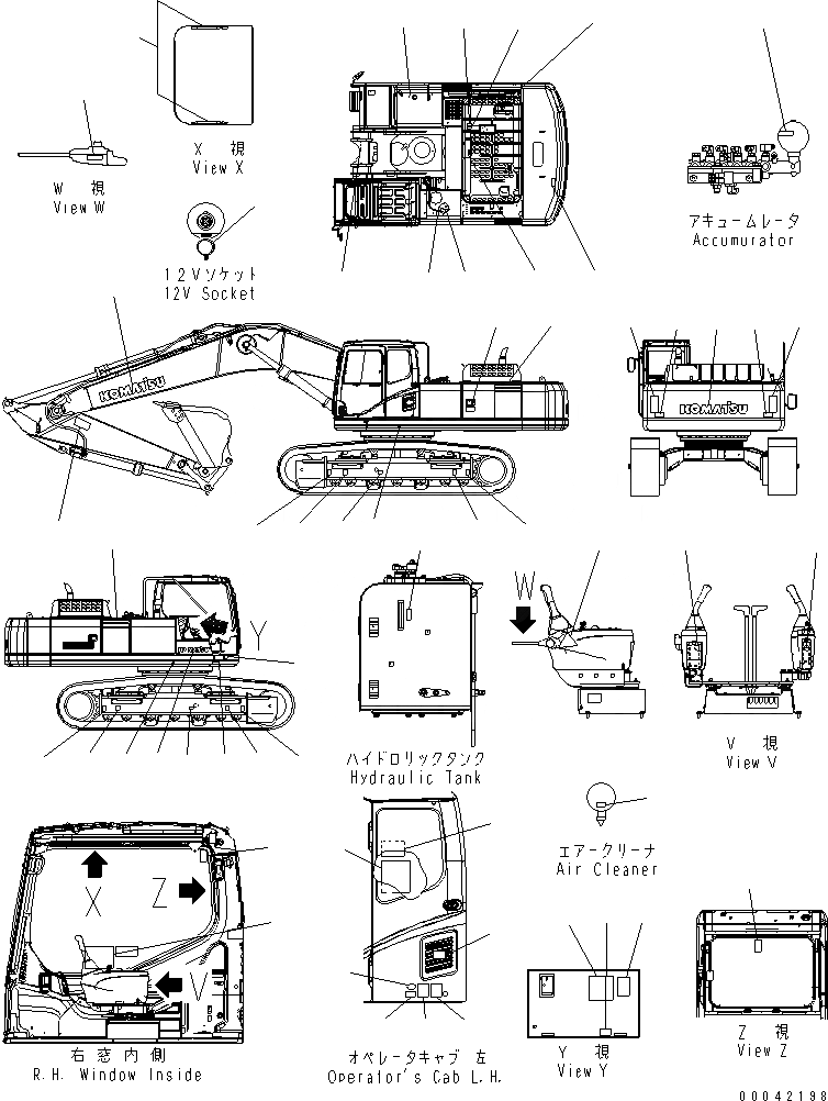 Схема запчастей Komatsu PC450LC-7K-E0 - ТАБЛИЧКИ (PCLC) МАРКИРОВКА