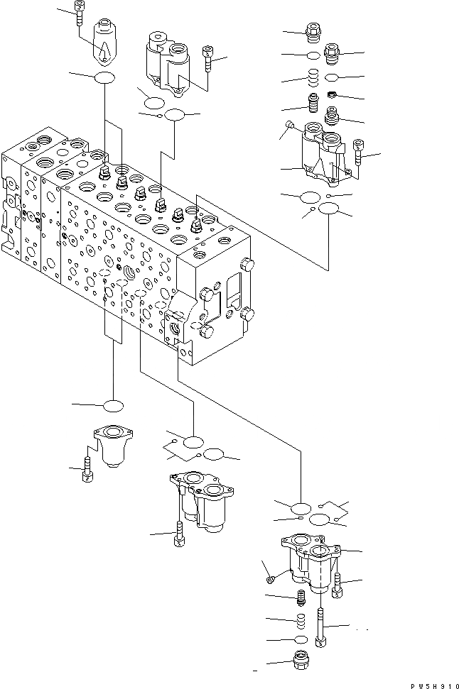Схема запчастей Komatsu PC450LC-7K-E0 - ОСНОВН. КЛАПАН (8-СЕКЦИОНН.) (/) ОСНОВН. КОМПОНЕНТЫ И РЕМКОМПЛЕКТЫ