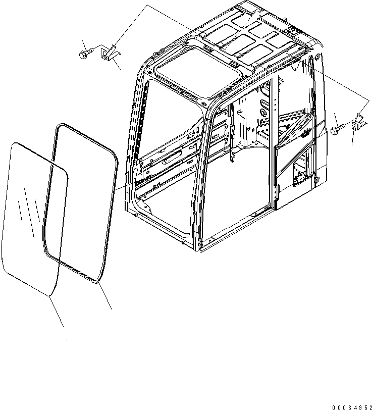 Схема запчастей Komatsu PC450LC-8 - КАБИНА (ПЕРЕДН. ОКНА) (БЕЗ РАДИО И KOMTRAX) (КАРЬЕРН. СПЕЦИФ-Я)(№7-) КАБИНА ОПЕРАТОРА И СИСТЕМА УПРАВЛЕНИЯ