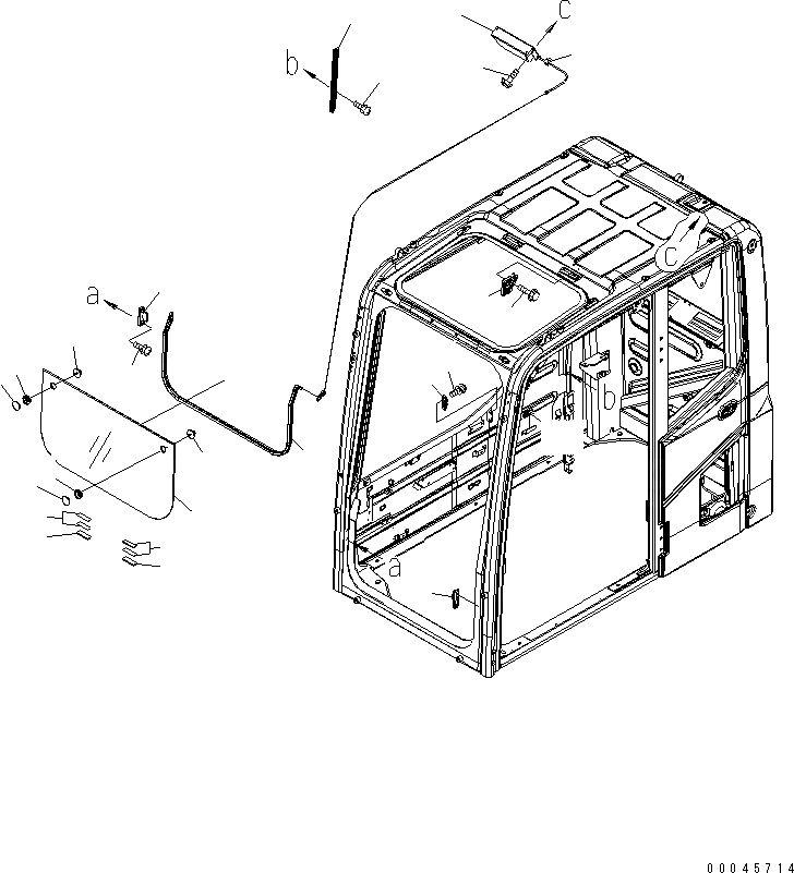 Схема запчастей Komatsu PC450LC-8 - КАБИНА (ПЕРЕДН. НИЖН. ОКНА) (БЕЗ РАДИО И KOMTRAX)(№7-) КАБИНА ОПЕРАТОРА И СИСТЕМА УПРАВЛЕНИЯ