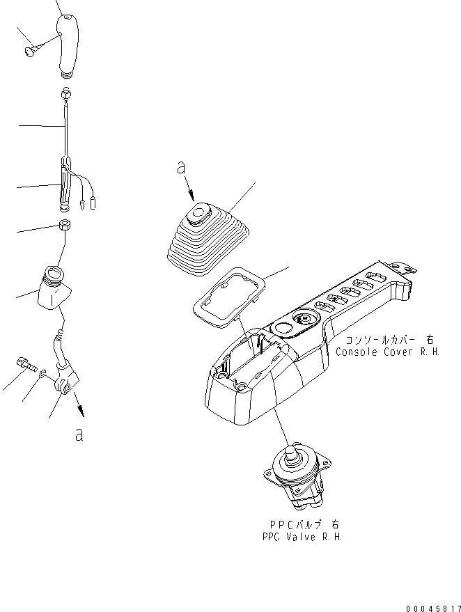 Схема запчастей Komatsu PC450LC-8 - КАБИНА (ПОЛ) (РЫЧАГ¤ ПРАВ.)(№7-) КАБИНА ОПЕРАТОРА И СИСТЕМА УПРАВЛЕНИЯ