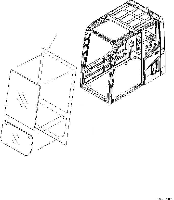 Схема запчастей Komatsu PC450LC-8 - ОКНА ЩИТКИ (ДЛЯ OPG ФРОНТАЛЬНАЯ ЗАЩИТА) K OPERATORґS ОБСТАНОВКА И СИСТЕМА УПРАВЛЕНИЯ