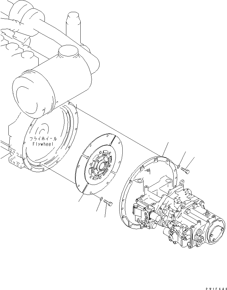 Схема запчастей Komatsu PC450LCHD-8 - ДЕМПФЕР И НАСОС B КОМПОНЕНТЫ ДВИГАТЕЛЯ