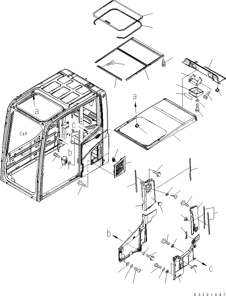 Схема запчастей Komatsu PC450LCHD-8 - OPERATORґS КАБИНА (КРЫША КРЫШКАAND ВПУСК ВОЗДУХА) (№K-) K OPERATORґS ОБСТАНОВКА И СИСТЕМА УПРАВЛЕНИЯ