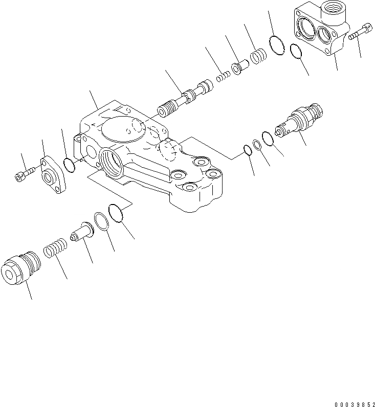 Схема запчастей Komatsu PC450LCHD-8 - КЛАПАН ПЕРЕГРУЗКИ (ДЛЯ ЦИЛИНДРА СТРЕЛЫ) Y ОСНОВН. КОМПОНЕНТЫ И РЕМКОМПЛЕКТЫ