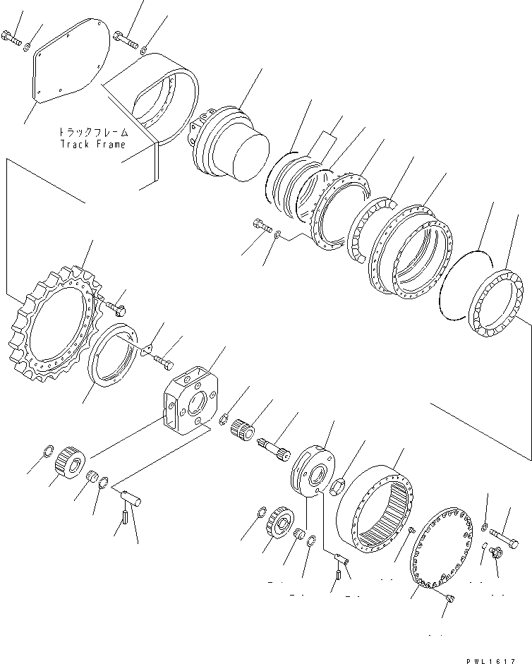 Схема запчастей Komatsu PC450LC-6 - КОНЕЧНАЯ ПЕРЕДАЧА НИЖНЯЯ ГИДРОЛИНИЯ И ЛИНИЯ ХОДА