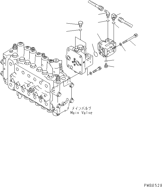 Схема запчастей Komatsu PC450LC-6Z - ОСНОВН. КЛАПАН (ЗАГЛУШКА)(№-) ГИДРАВЛИКА