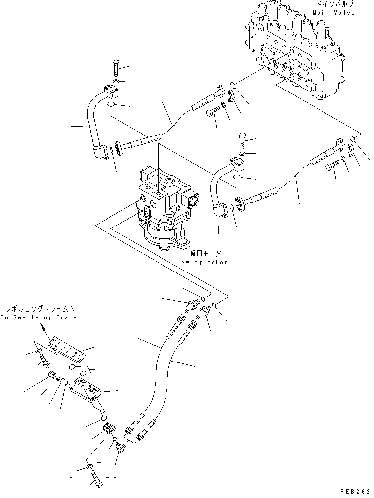 Схема запчастей Komatsu PC450LC-6Z - ЛИНИЯ ПОВОРОТА (КЛАПАН ПРОТИВ ОБРАТН. ПОВОРОТА)(№-999) ГИДРАВЛИКА