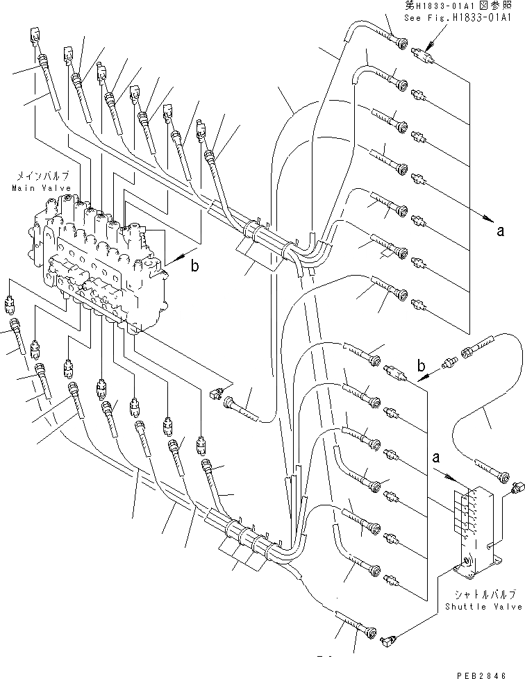 Схема запчастей Komatsu PC450LC-6Z - ОСНОВН. ЛИНИЯ PPC (КЛАПАН ЛИНИИ PPC)(№-999) ГИДРАВЛИКА