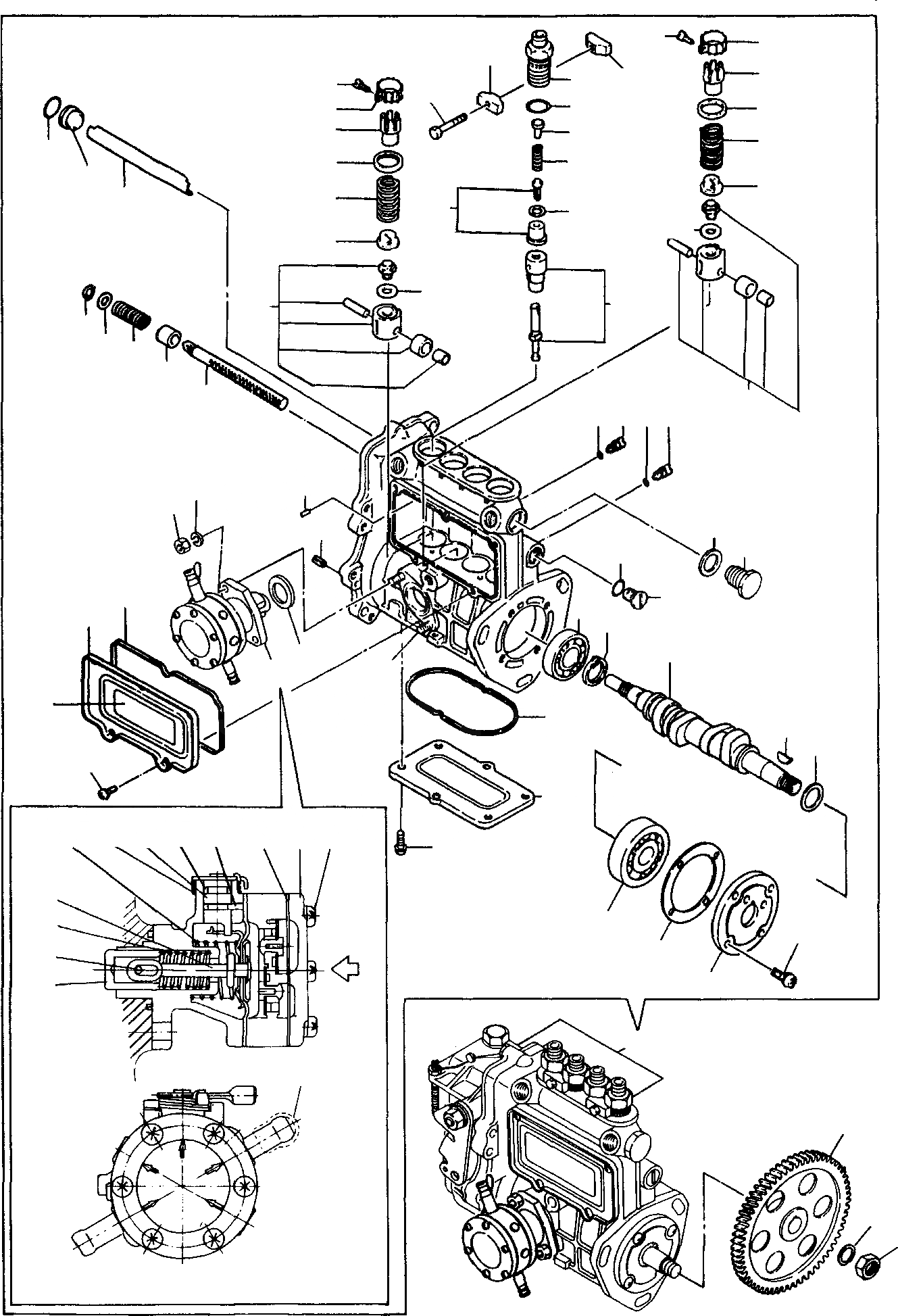 Схема запчастей Komatsu PC45-1 - ТОПЛ. НАСОС ДВИГАТЕЛЬ