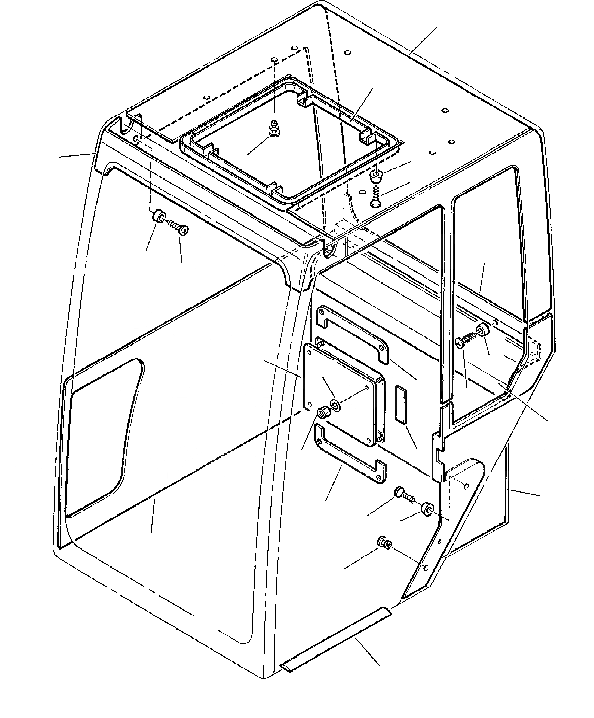 Схема запчастей Komatsu PC45-1 - КАБИНА (/) ЧАСТИ КОРПУСА И КАБИНА