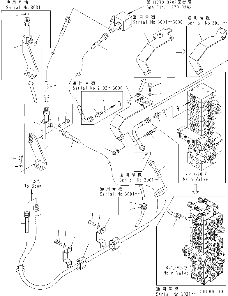 Схема запчастей Komatsu PC45MR-1 - ATTCHMENT ЛИНИЯ (ДЛЯ TELESUCOPIC РУКОЯТЬ)(№-) ГИДРАВЛИКА