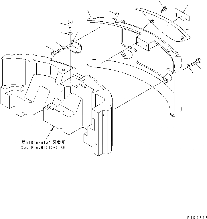 Схема запчастей Komatsu PC45MR-1 - ДОПОЛНИТ. ПРОТИВОВЕС AND COVER ЧАСТИ КОРПУСА