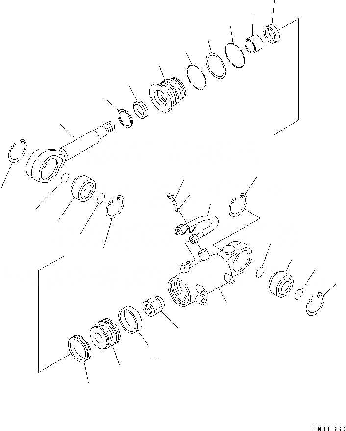Схема запчастей Komatsu PC45MR-1 - ЦИЛИНДР ПЕРЕКОСА (ВНУТР. ЧАСТИ) (P.A.T. СПЕЦ-Я.)(№-) ОСНОВН. КОМПОНЕНТЫ И РЕМКОМПЛЕКТЫ