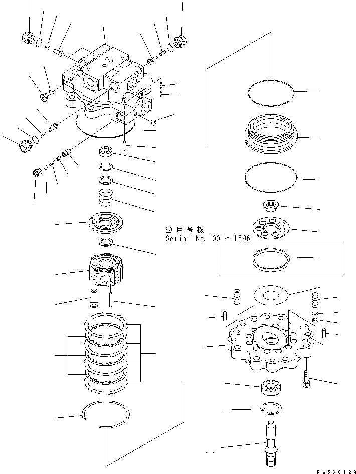 Схема запчастей Komatsu PC45MR-1 - МОТОР ПОВОРОТА (/) ОСНОВН. КОМПОНЕНТЫ И РЕМКОМПЛЕКТЫ