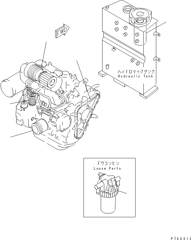 Схема запчастей Komatsu PC45MR-1 - ЭЛЕМЕНТ И V-РЕМЕНЬ КАТАЛОГИ ЗЧ