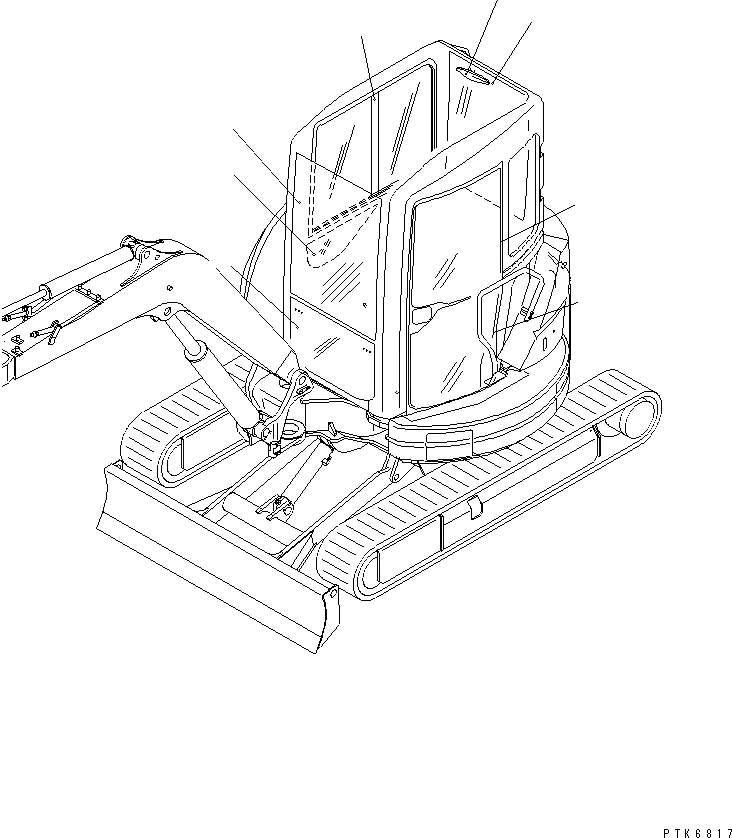 Схема запчастей Komatsu PC45MR-1 - СТЕКЛА И ЗАДН. VIEW MIRROR КАТАЛОГИ ЗЧ