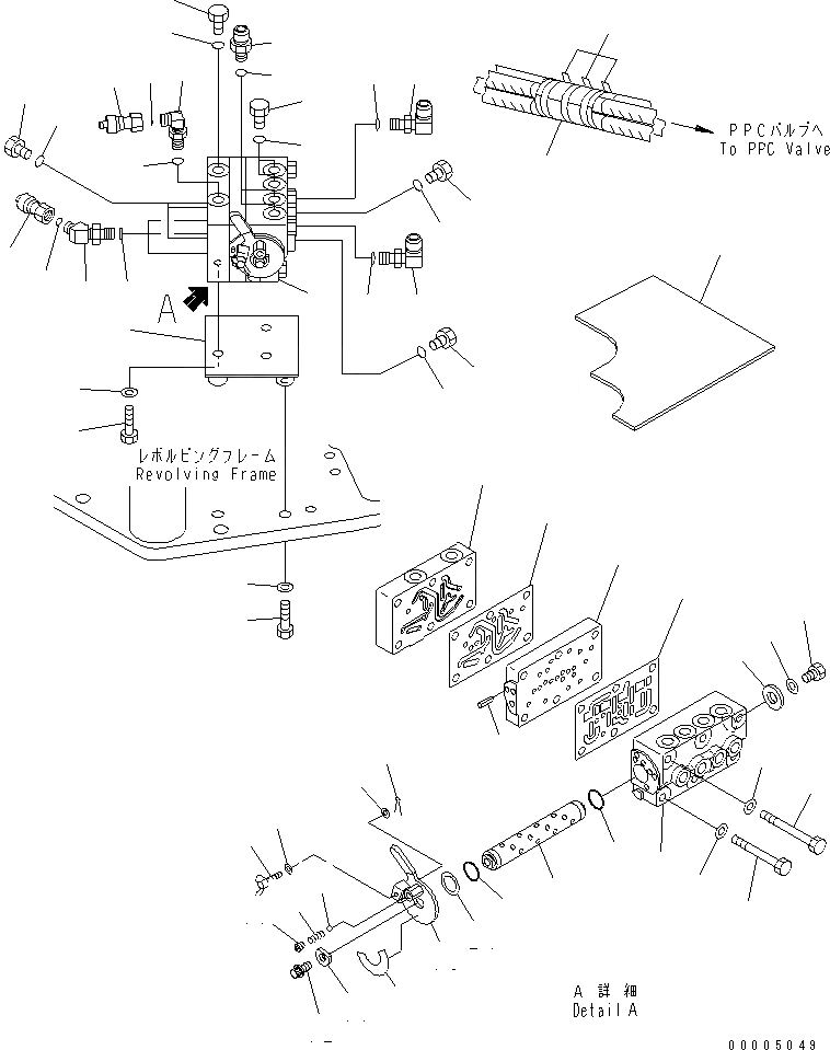 Схема запчастей Komatsu PC45MRX-1 - MULTI PATERN (КЛАПАН) (ISO - BH)(№-) ГИДРАВЛИКА