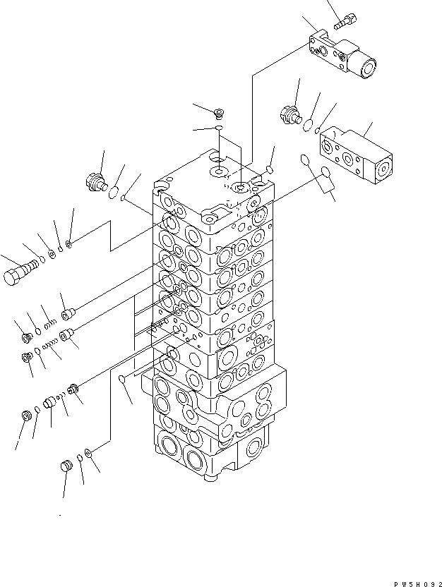 Схема запчастей Komatsu PC45MRX-1 - ОСНОВН. КЛАПАН (8-КЛАПАН) (9/7)(№-) ОСНОВН. КОМПОНЕНТЫ И РЕМКОМПЛЕКТЫ
