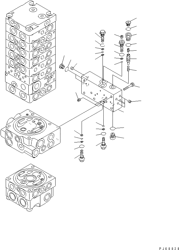 Схема запчастей Komatsu PC45MRX-1 - ОСНОВН. КЛАПАН (8-КЛАПАН) (/7)(№-) ОСНОВН. КОМПОНЕНТЫ И РЕМКОМПЛЕКТЫ