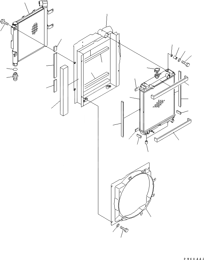 Схема запчастей Komatsu PC45R-8 - ОХЛАЖД-Е (РАДИАТОР И МАСЛООХЛАДИТЕЛЬ)(№8-) СИСТЕМА ОХЛАЖДЕНИЯ