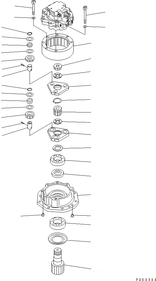 Схема запчастей Komatsu PC45R-8 - МЕХАНИЗМ ПОВОРОТА (MACHINERY) ПОВОРОТН. КРУГ И КОМПОНЕНТЫ
