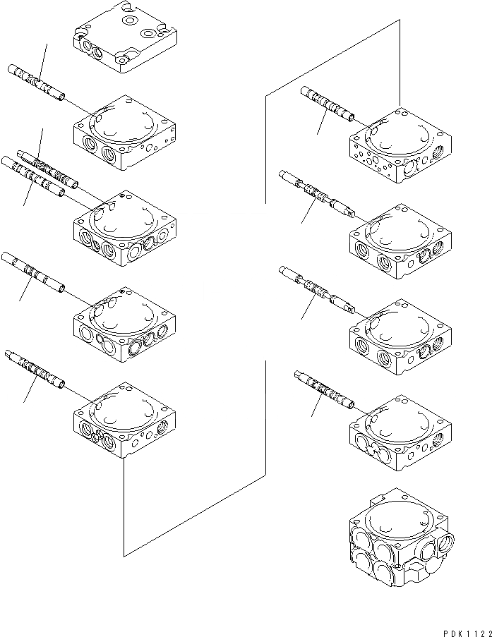Схема запчастей Komatsu PC45R-8 - ОСНОВН. КЛАПАН (8-КЛАПАН) (/) ОСНОВН. КОМПОНЕНТЫ И РЕМКОМПЛЕКТЫ