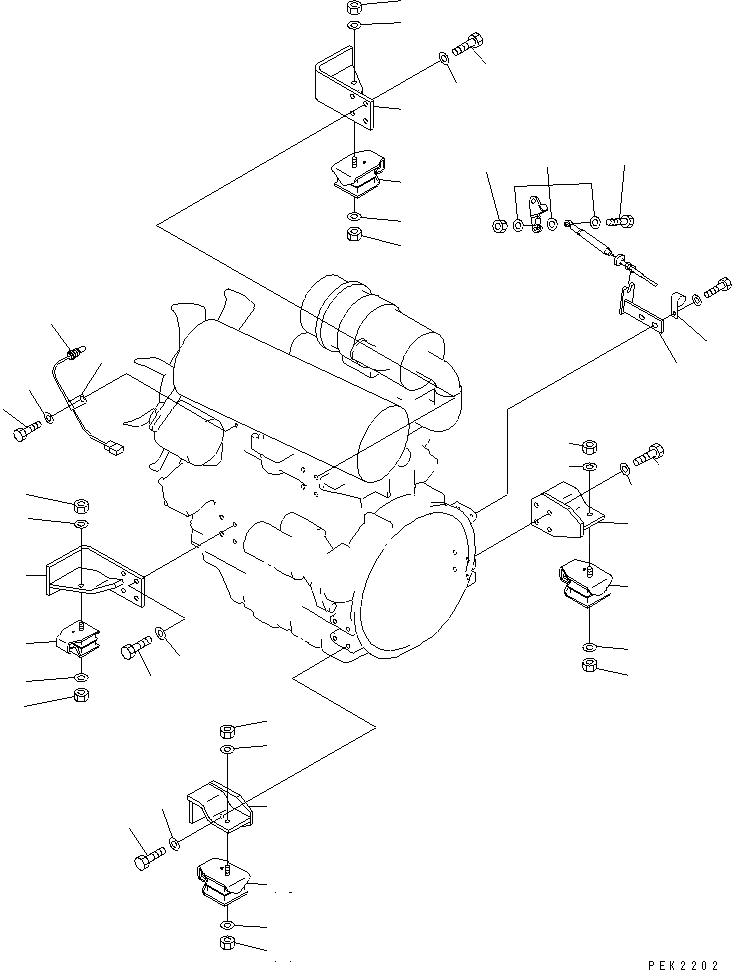 Схема запчастей Komatsu PC45R-8 - КРЕПЛЕНИЕ ДВИГАТЕЛЯ (ДЛЯ ONE TOUCH DECEL) КОМПОНЕНТЫ ДВИГАТЕЛЯ