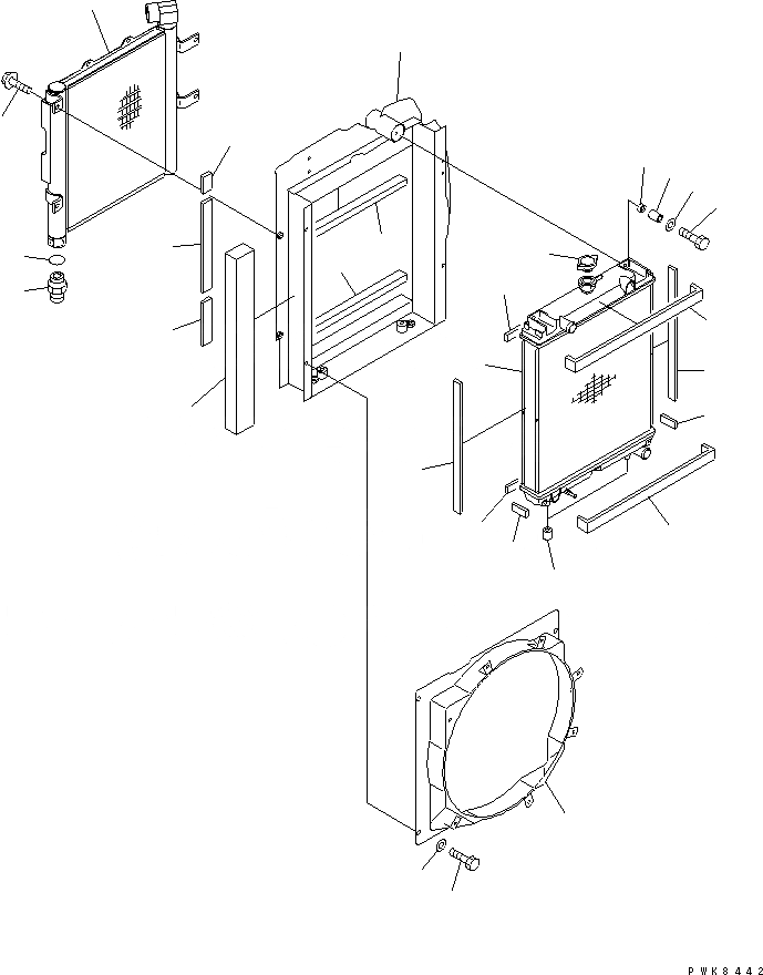 Схема запчастей Komatsu PC45R-8 - ОХЛАЖД-Е (РАДИАТОР И МАСЛООХЛАДИТЕЛЬ)(№8-) СИСТЕМА ОХЛАЖДЕНИЯ