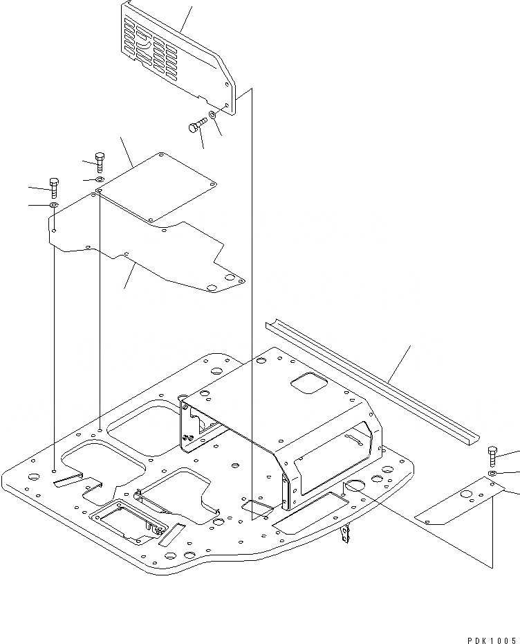 Схема запчастей Komatsu PC45R-8 - ПОКРЫТИЕ ПОЛА (ПОКРЫТИЕ ПОЛА) (ДЛЯ НАВЕСА) КАБИНА ОПЕРАТОРА И СИСТЕМА УПРАВЛЕНИЯ