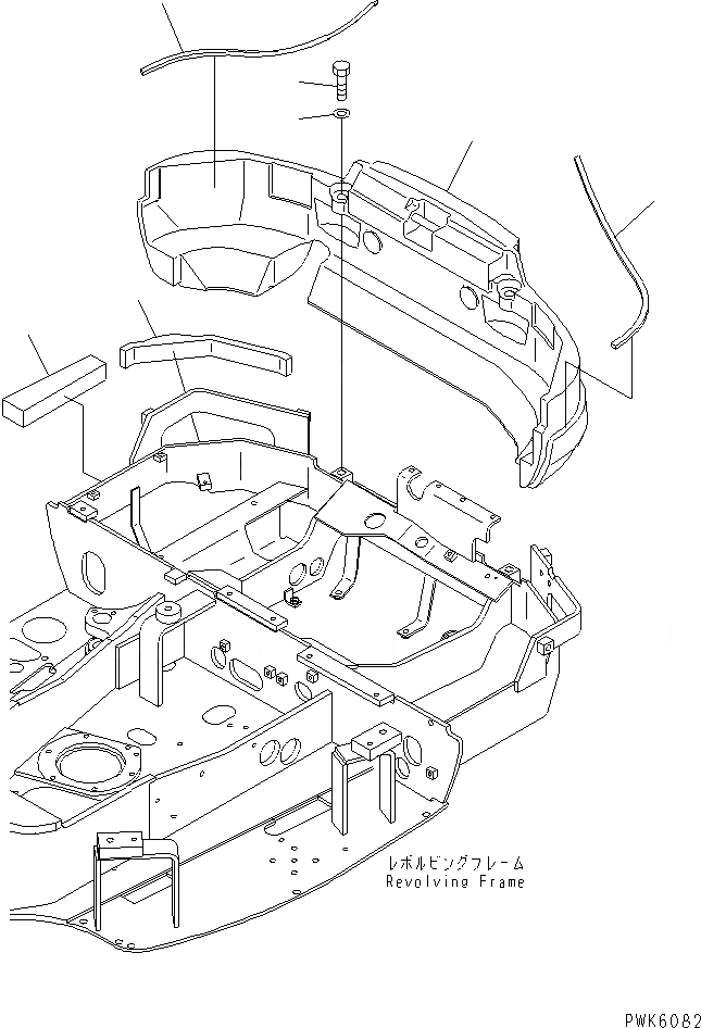 Схема запчастей Komatsu PC45R-8 - ПРОТИВОВЕС (8KG) ЧАСТИ КОРПУСА