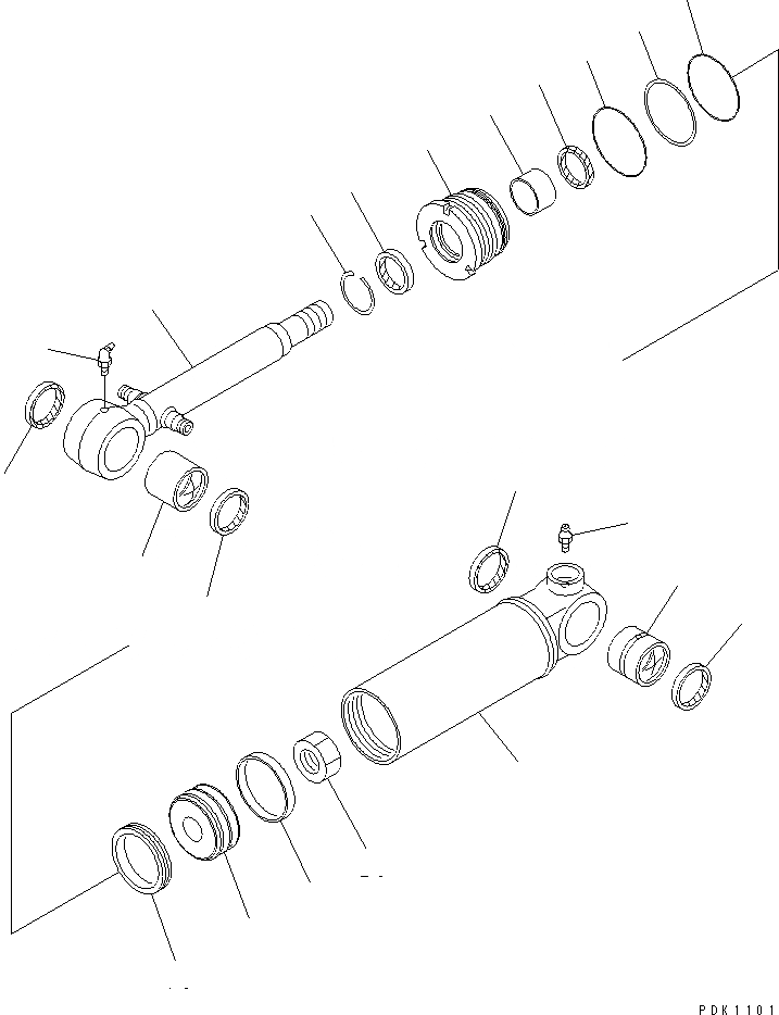 Схема запчастей Komatsu PC45R-8 - ЦИЛИНДР ОТВАЛА ОСНОВН. КОМПОНЕНТЫ И РЕМКОМПЛЕКТЫ