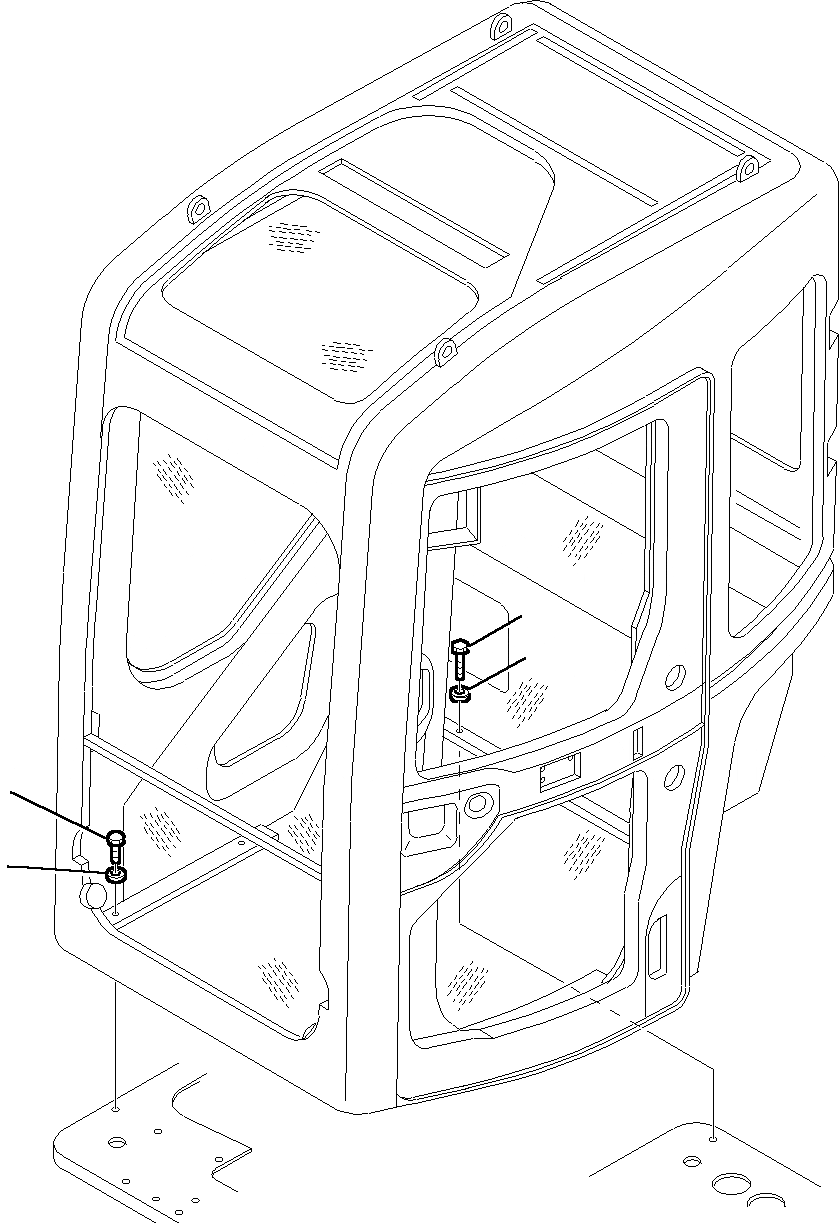 Схема запчастей Komatsu PC45R-8 - КАБИНА (ЭЛЕМЕНТЫ КРЕПЛЕНИЯ) ЧАСТИ КОРПУСА И КАБИНА