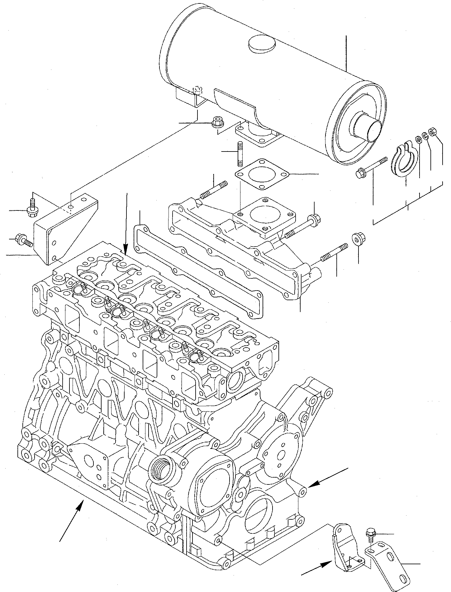 Схема запчастей Komatsu PC45R-8 - ВЫПУСКНОЙ КОЛЛЕКТОР И ГЛУШИТЕЛЬ ДВИГАТЕЛЬ