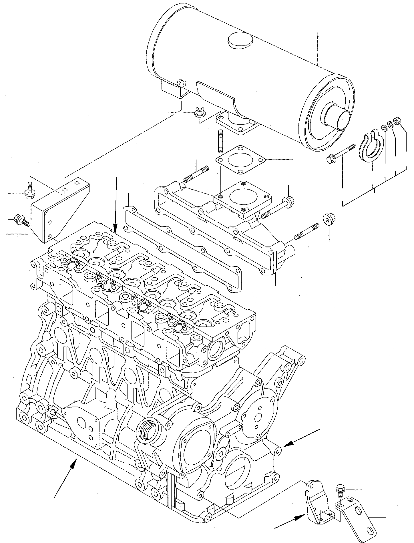 Схема запчастей Komatsu PC45R-8 - ВЫПУСКНОЙ КОЛЛЕКТОР И ГЛУШИТЕЛЬ ДВИГАТЕЛЬ