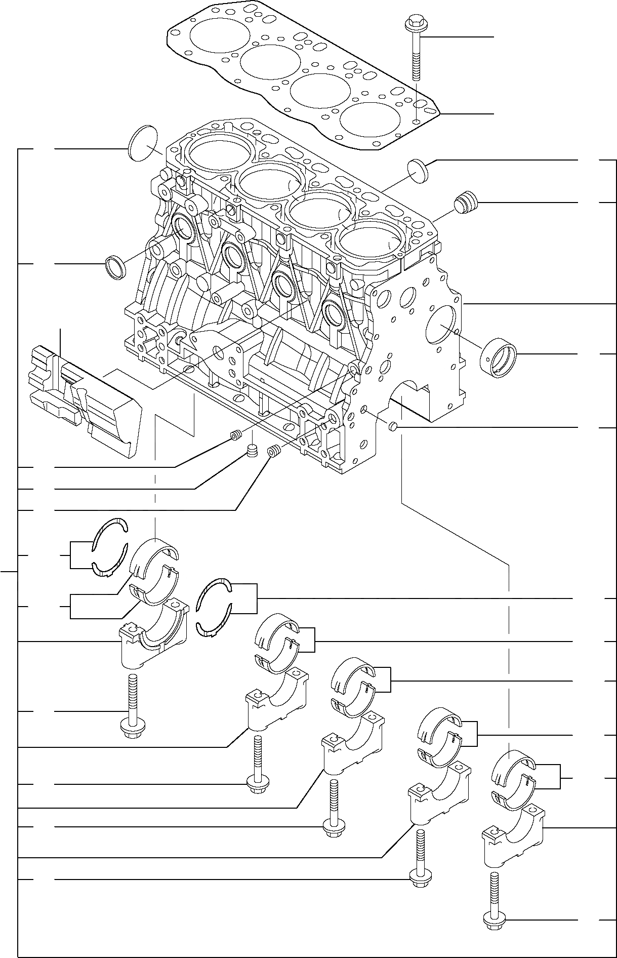 Схема запчастей Komatsu PC45R-8 - БЛОК ЦИЛИНДРОВ ДВИГАТЕЛЬ