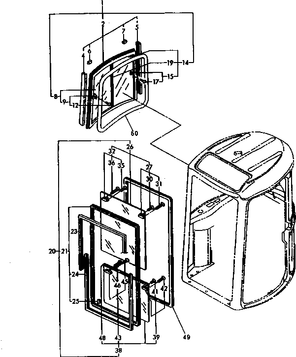 Схема запчастей Komatsu PC50FR-1 - КАБИНА (РАМА) ЧАСТИ КОРПУСА