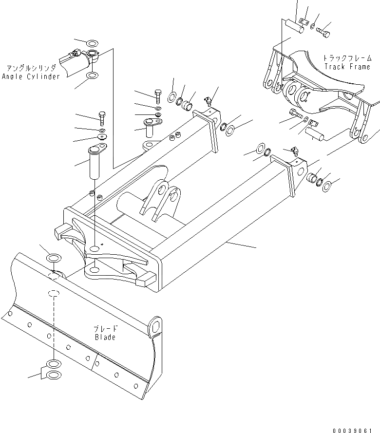 Схема запчастей Komatsu PC50MR-2 - ОТВАЛ (РАМА) (ДЛЯ ПОВОРОТН. ОТВАЛА С ИЗМ. УГЛОМ) РАБОЧЕЕ ОБОРУДОВАНИЕ