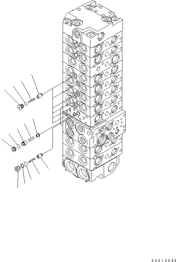 Схема запчастей Komatsu PC50MR-2 - ОСНОВН. КЛАПАН (-КЛАПАН) (ДЛЯ POWER ANLGLE ОТВАЛ) (/) ОСНОВН. КОМПОНЕНТЫ И РЕМКОМПЛЕКТЫ