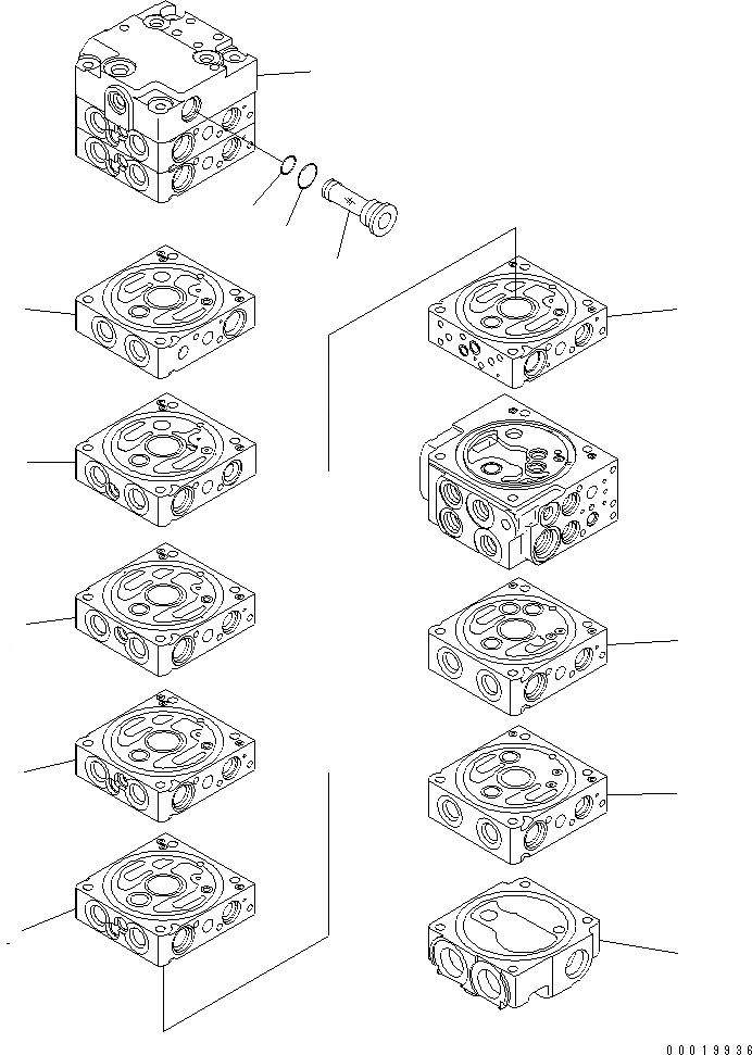 Схема запчастей Komatsu PC50MR-2 - ОСНОВН. КЛАПАН (-КЛАПАН) (/) ОСНОВН. КОМПОНЕНТЫ И РЕМКОМПЛЕКТЫ