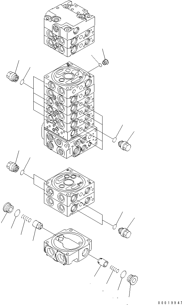 Схема запчастей Komatsu PC50MR-2 - ОСНОВН. КЛАПАН (-КЛАПАН) (/) ОСНОВН. КОМПОНЕНТЫ И РЕМКОМПЛЕКТЫ