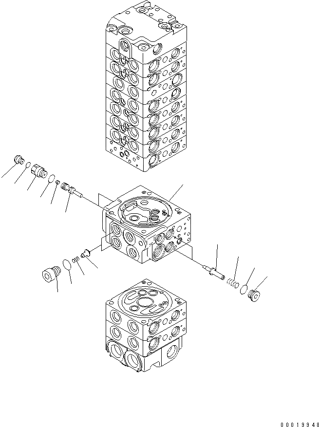 Схема запчастей Komatsu PC50MR-2 - ОСНОВН. КЛАПАН (-КЛАПАН) (/) ОСНОВН. КОМПОНЕНТЫ И РЕМКОМПЛЕКТЫ