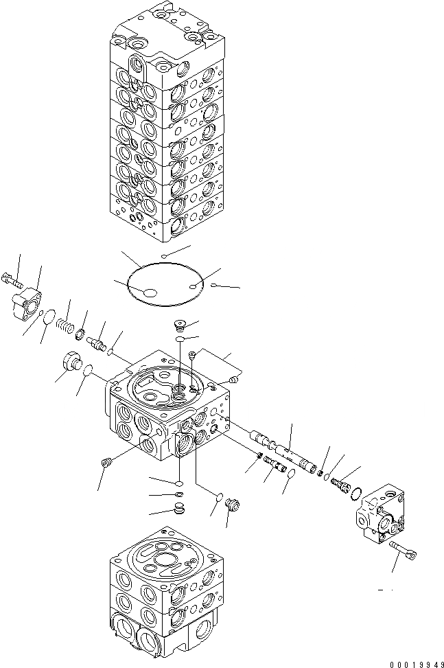 Схема запчастей Komatsu PC50MR-2 - ОСНОВН. КЛАПАН (-КЛАПАН) (/) ОСНОВН. КОМПОНЕНТЫ И РЕМКОМПЛЕКТЫ