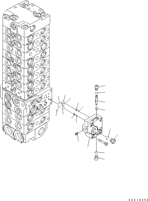 Схема запчастей Komatsu PC50MR-2 - ОСНОВН. КЛАПАН (-КЛАПАН) (/) ОСНОВН. КОМПОНЕНТЫ И РЕМКОМПЛЕКТЫ