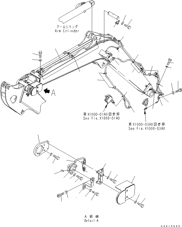 Схема запчастей Komatsu PC50MR-2-AC - РУКОЯТЬ CRANE (РУКОЯТЬ ДАТЧИК) СПЕЦ. ОПЦИИ